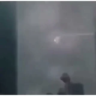 UFO sequence of film showing how it got struck by lightening.