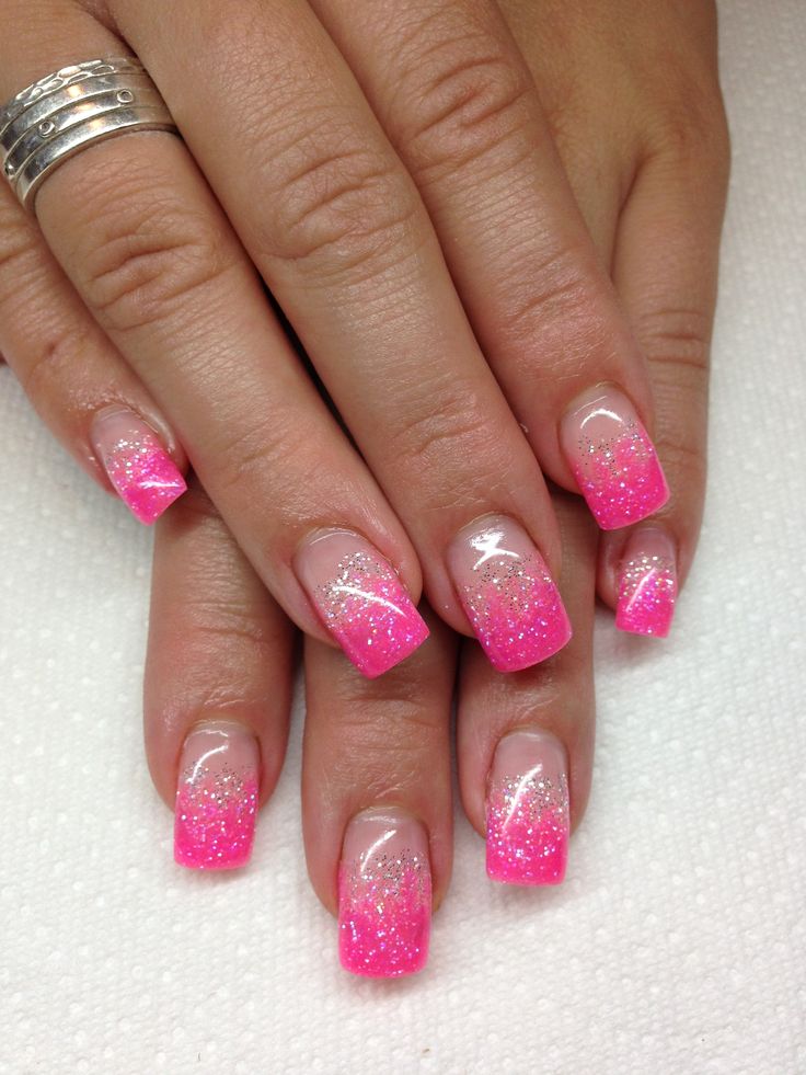 Pink wedding nails!