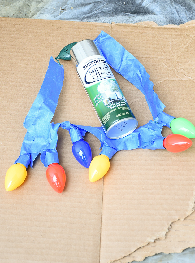 Mirror effect,Dollar Tree, christmas bulbs, vintage, christmas lights, holiday