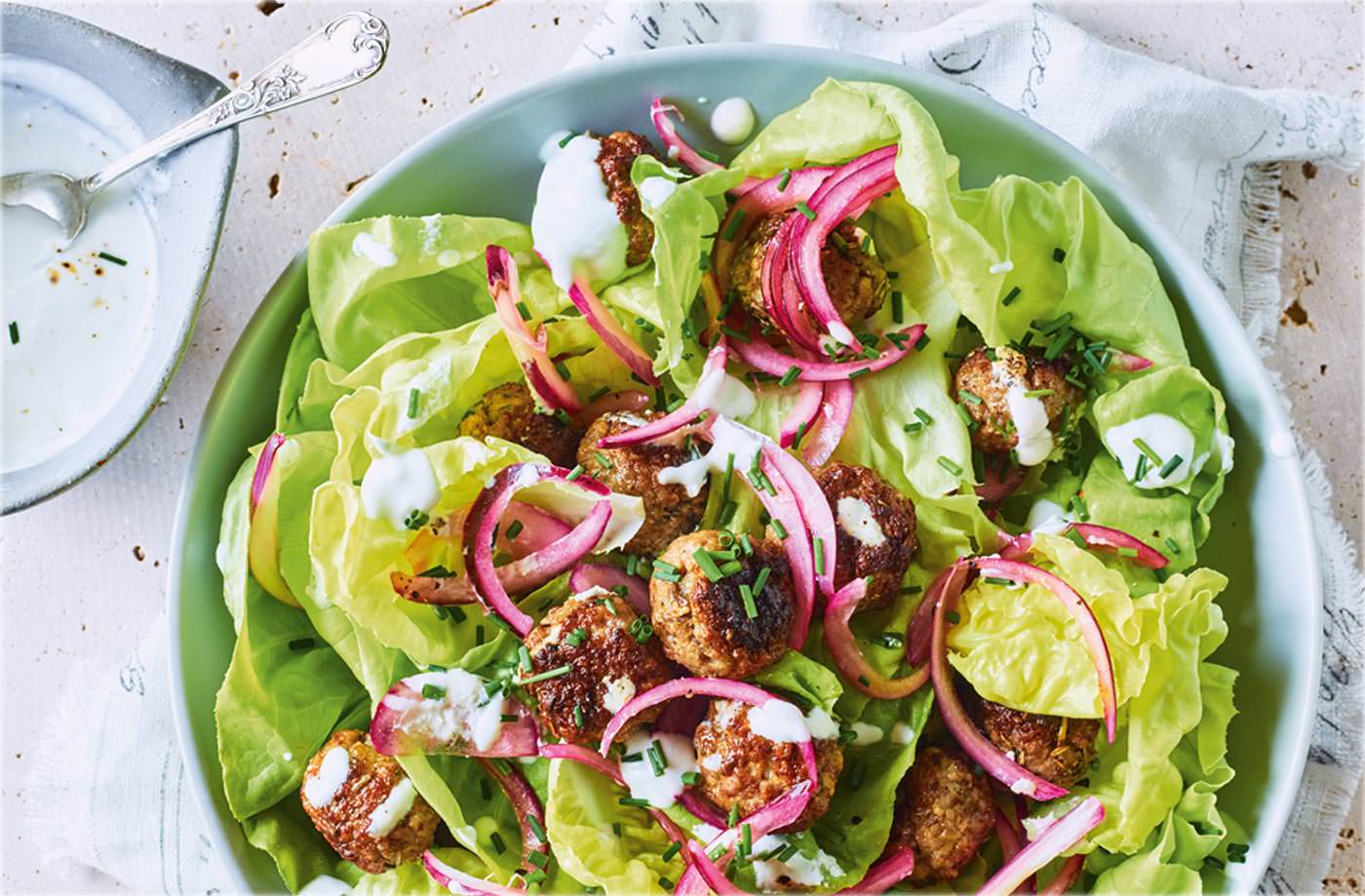 Salad Recipe Suggestions Greeksaladturkeymeatballs