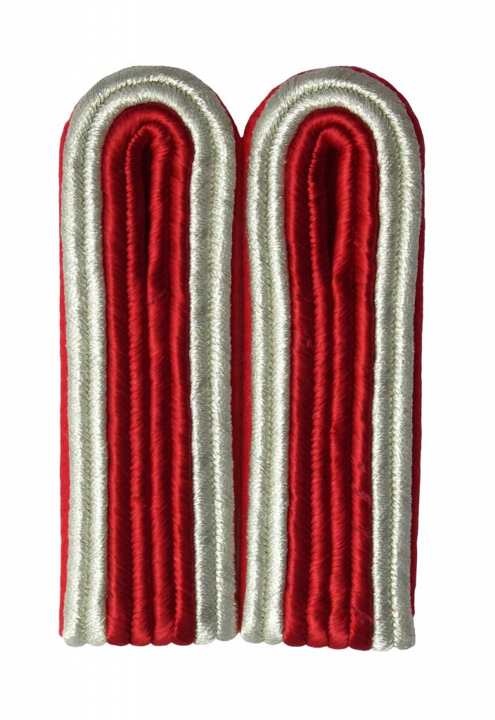 5-streifige Schulterstücke Silber | Mit Grüner Filzunterlage | Für Uniformen & Kostüme