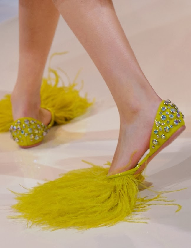 The Terrier and Lobster: Rochas Spring 2014 Marabou Feather Shoes