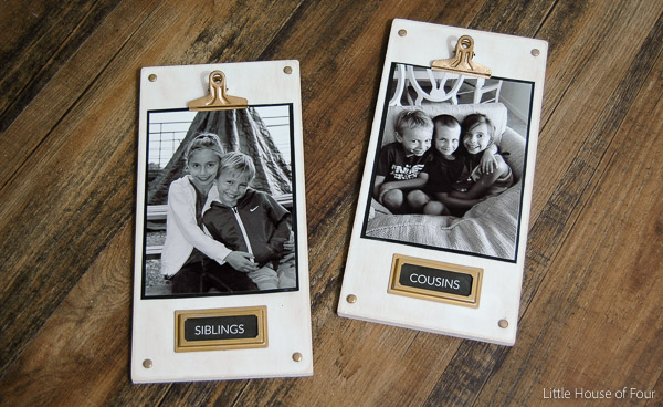 {Monthly DIY Challenge} DIY Wood Photo Plaques - Little House of Four
