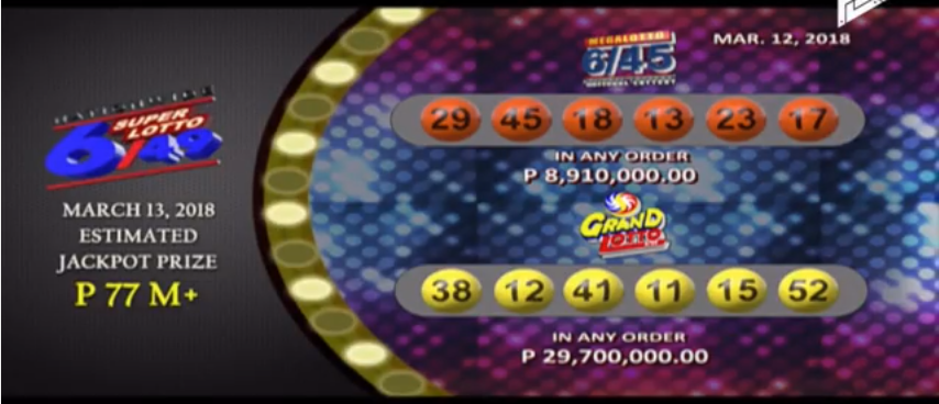 march 12 lotto result