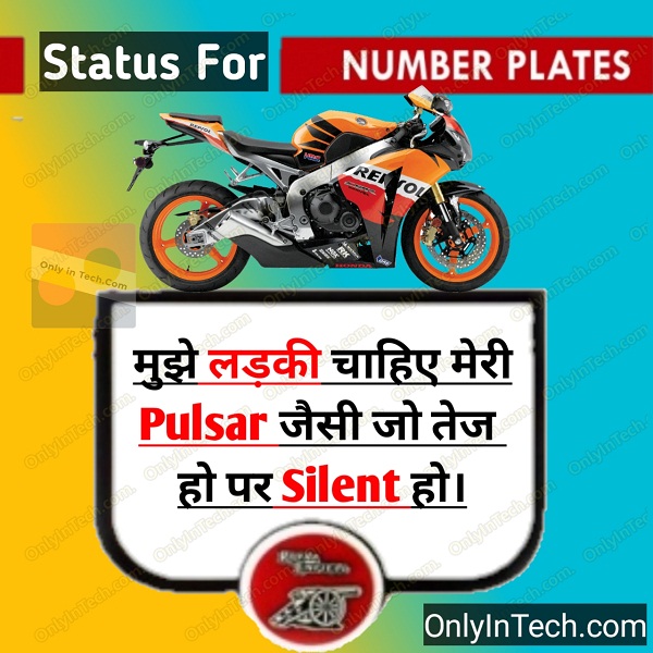 Bike Status For Number Plate Hindi English Haryanvi