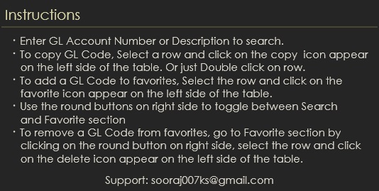 GL code finder Tool