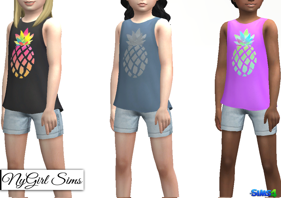 NyGirl Sims 4 Pineapple Decal Standalone Tank