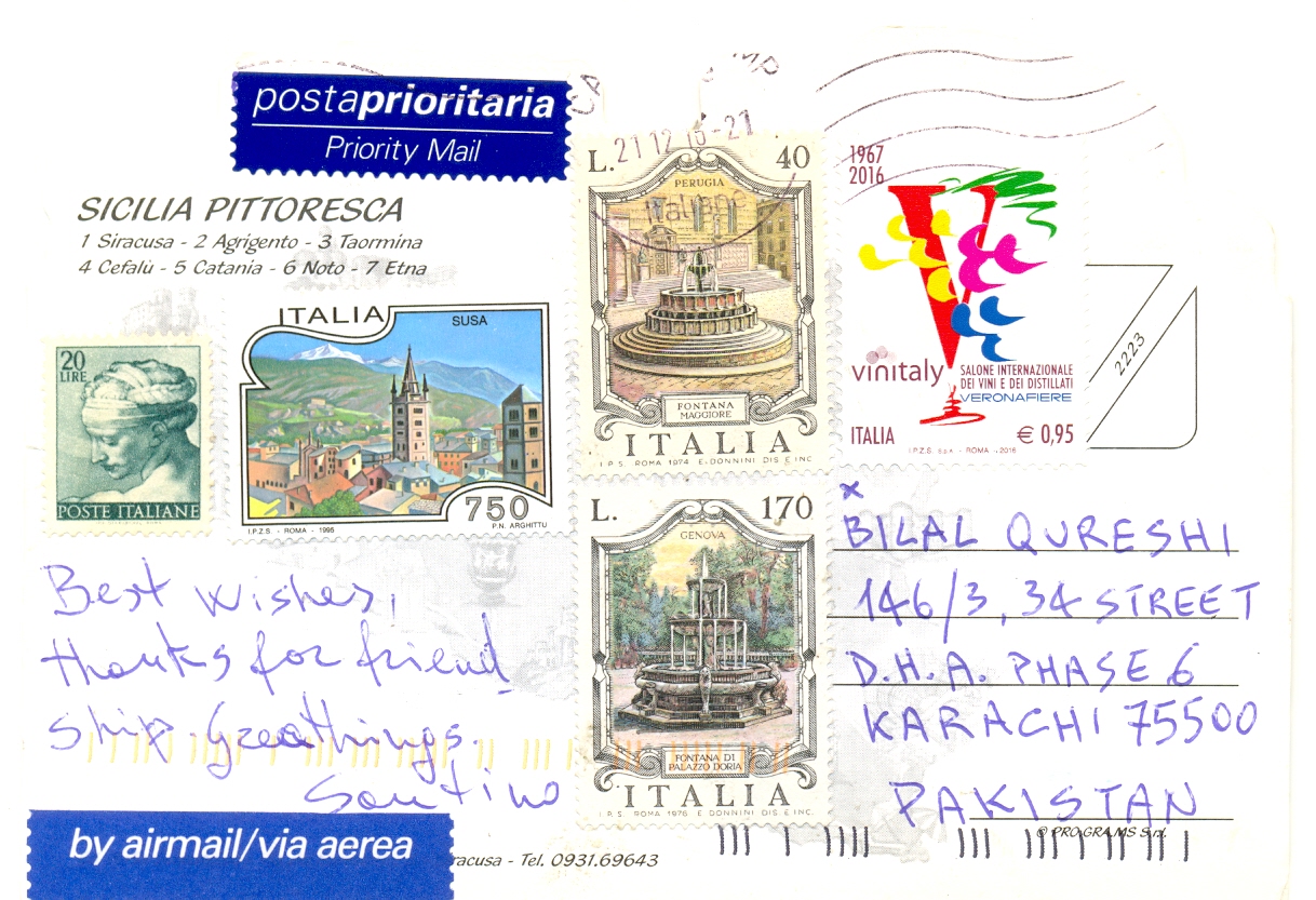 World of the Post Cards Map of Sicily; Shaped Card