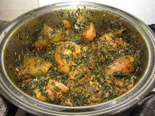 Afang soup cooked with cow tail