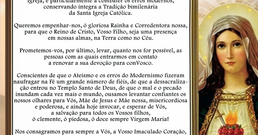 Pale Ideas Tradição Católica! Consagração ao Imaculado Coração de Maria Fórmula para os fiéis. Pale Ideas Tradição Católica! Consagração ao Imaculado Coração de Maria Fórmula para os fiéis.