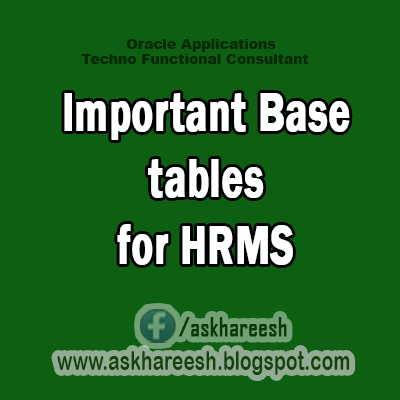 Important Base tables for HRMS,AskHareesh Blog for OracleApps