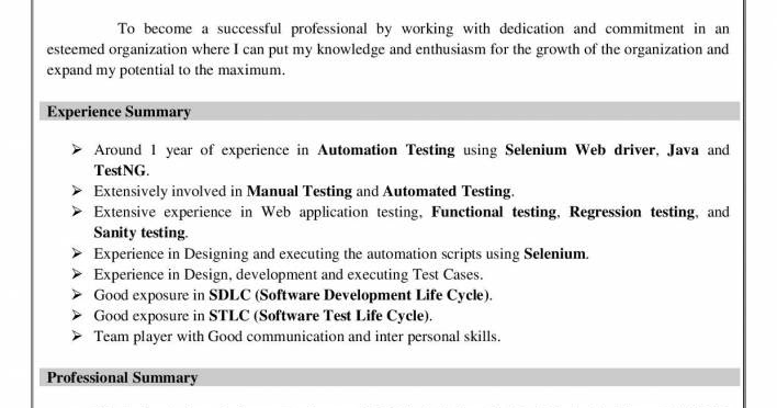 best software testing resume example for freshers e resumes