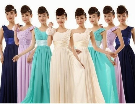 Single/Double Shoulder Strap Satin Waistband Bridesmaids Dress