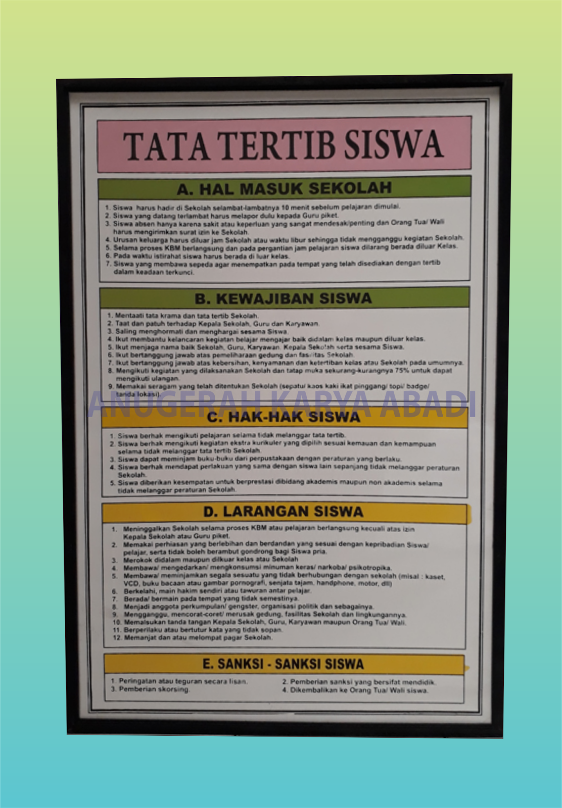 Papan Data SMA SMK MA Sederajat Papan Data CV 