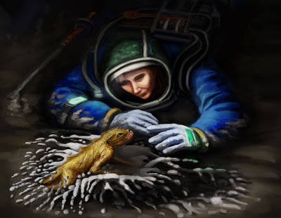 Digging For Gold science fiction illustration