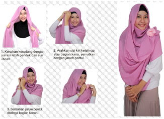 Gambar Tutorial Cara Pakai Hijab Modern Syar'i Terbaru