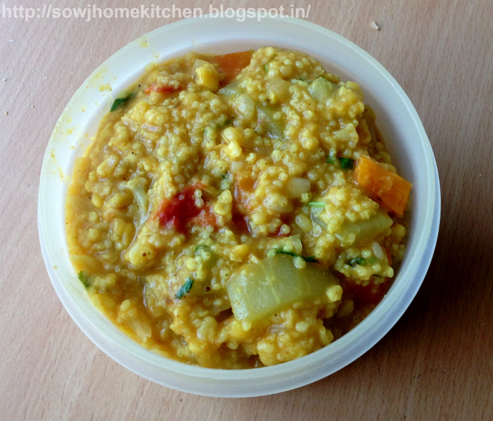Kuthiraivali Sambhar Sadham (Barnyard Millet Lentil Rice) One Pot