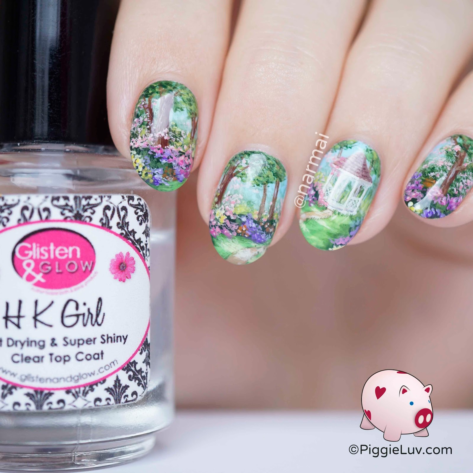 PiggieLuv Gazebo garden nail art