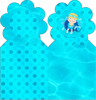 Fiesta en la Piscina para Niño Rubio: Imprimibles Gratis para Fiestas. Para marcapáginas de Fiesta en la Piscina para Niño Rubio.