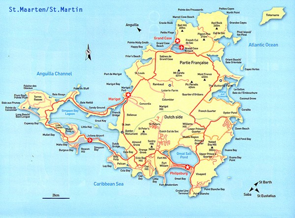 Mapas da Ilha de São Martinho | San Martin - França