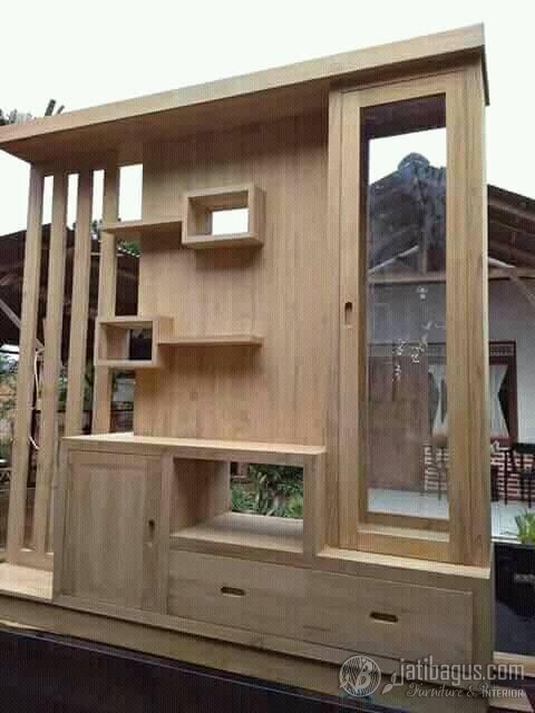 Partisi Pembatas Ruangan Minimalis Kayu Jati