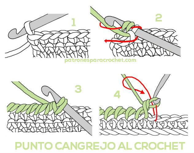 Cómo tejer punto cangrejo punto-cangrejo-crochet-paso-a-paso