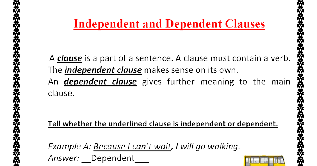 1 independent clause and 1 dependent clause sentence