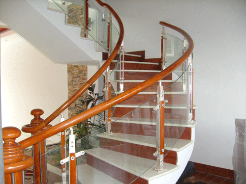 Mẫu cầu thang lan can kính cường lực đẹp hiện đại Mẫu cầu thang lan can kính cường lực đẹp hiện đại