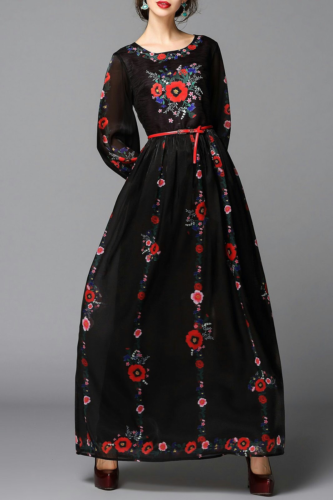 Fαshiση Gαlαxy 98 ☯: Floral printed long dress