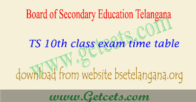 TS 10th class time table 2023, BSE Telangana SSC exam dates