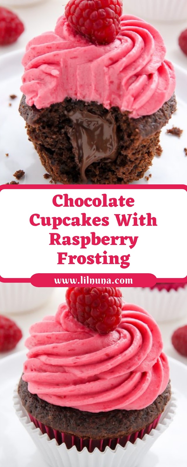 Chocolate Cupcakes With Raspberry Frosting