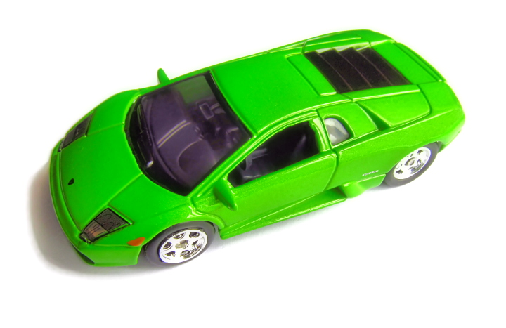 Abecadło samochodów - zielone Lamborghini Murcielago V12 6.2 litra