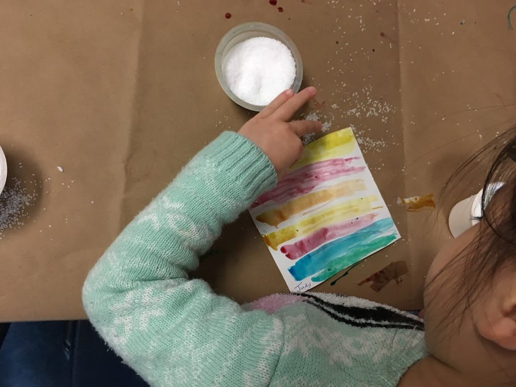 Art & Science Salt, Glue & Food Colouring 3 Year Old and 4 Year Old