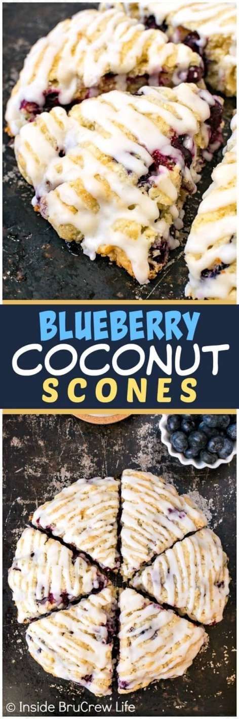 These easy Blueberry Coconut Scones are loaded with fresh berries and topped with a sweet coconut glaze. Easy breakfast pastries are a great way to jump start your morning routine. These easy Blueberry Coconut Scones are loaded with fresh berries and topped with a sweet coconut glaze. Easy breakfast pastries are a great way to jump start your morning routine.