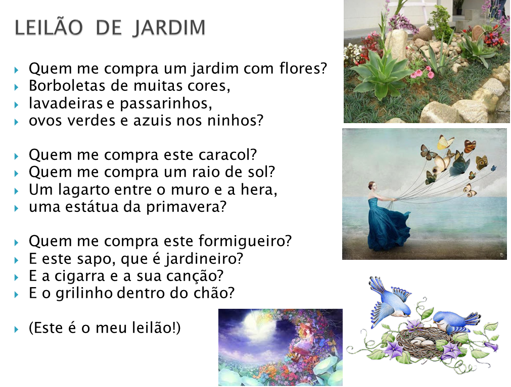 LEITURA - SEMENTE VITAL…: LEILÃO DE JARDIM - CECÍLIA MEIRELES