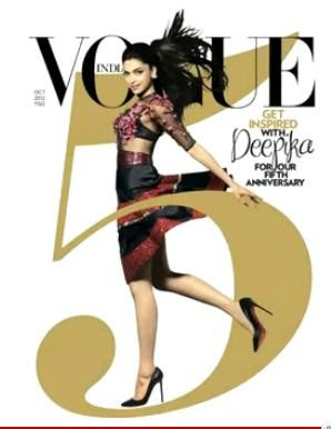 Deepika padukone on the cover page of Vogue 