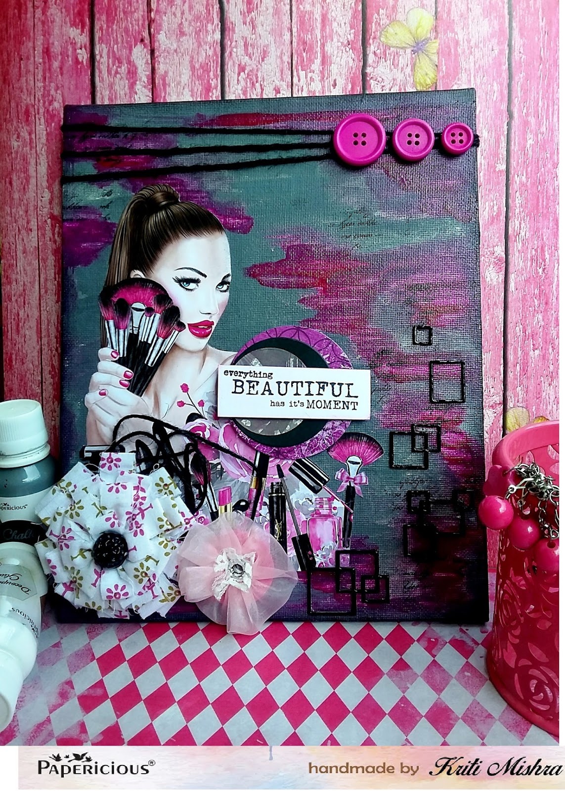 Everything Beautiful Decoupaged Canvas (Pictorial) Papericious