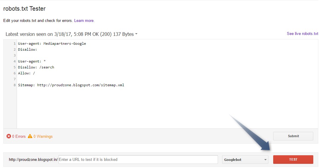 how to create robots txt file submit to google proud zones a