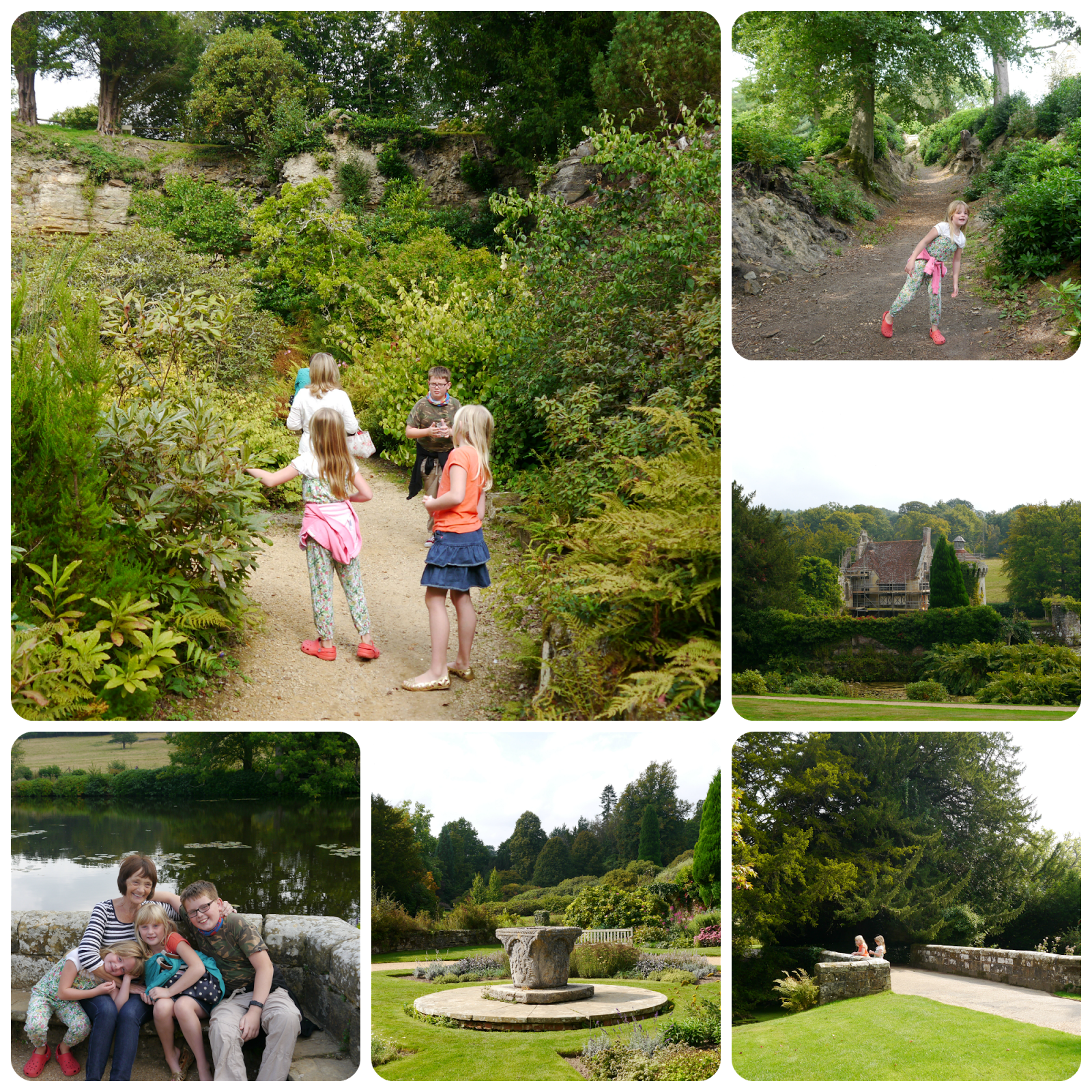 Family in the grounds of Scotney Castle
