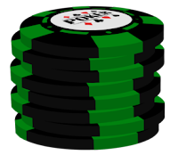 green ob black poker chip stack