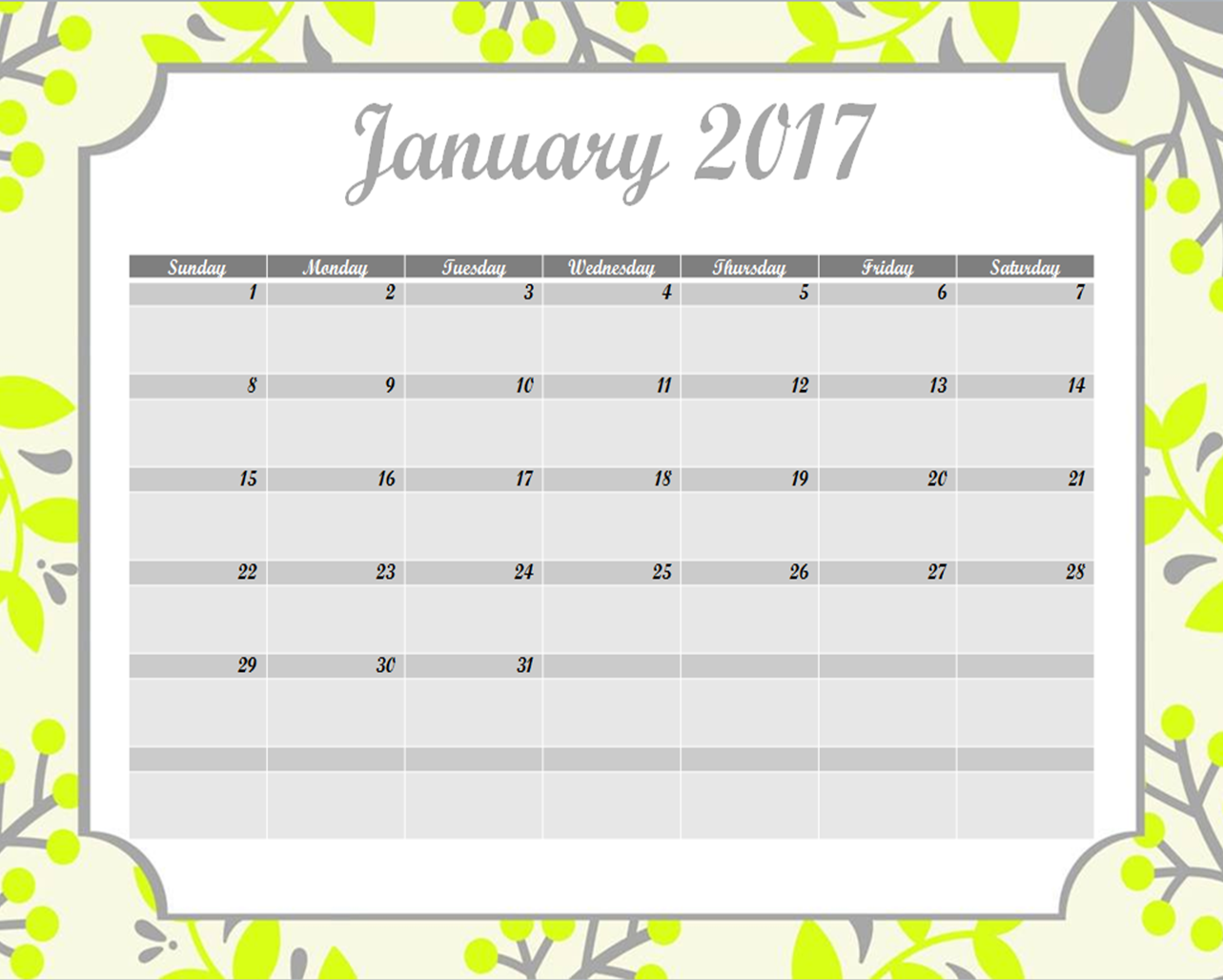 2017 calendar - free printable
