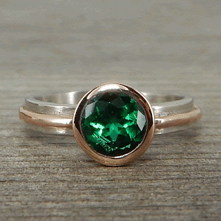 lab created emerald engagement ring