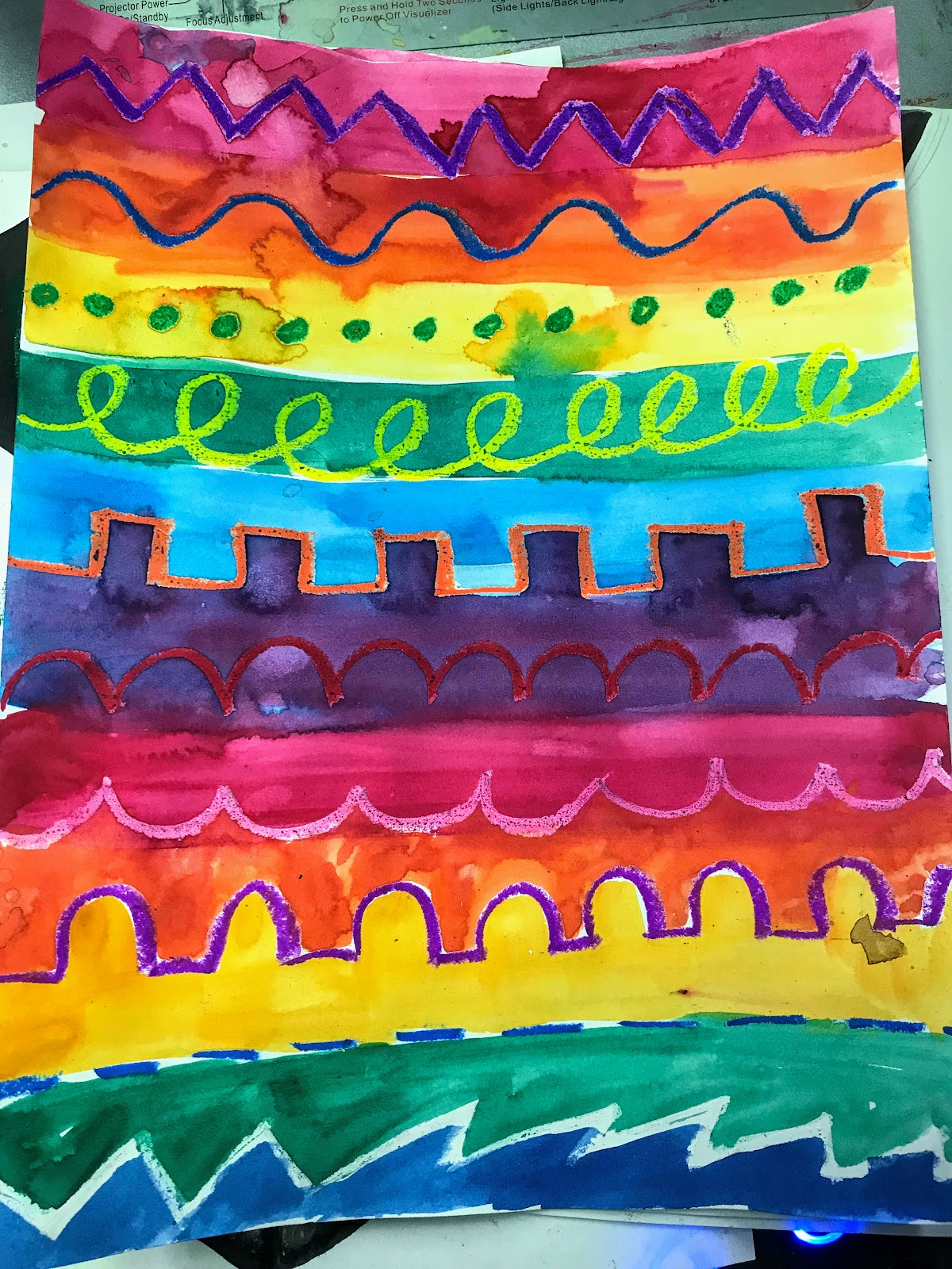 Elements of the Art Room Kindergarten Line Painting Monsters