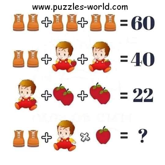 Shoes Boy and Apple Puzzle