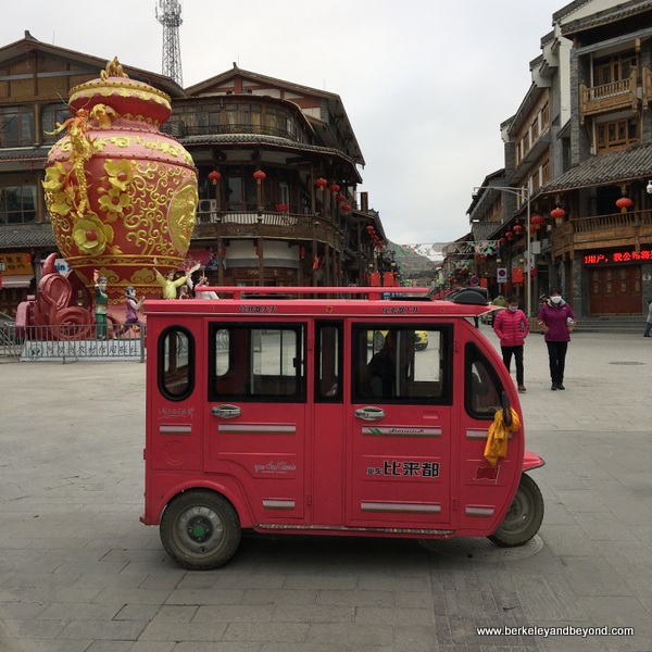 vehicle in Songpan Ancient Town in Sichuan Province, China vehicle in Songpan Ancient Town in Sichuan Province, China
