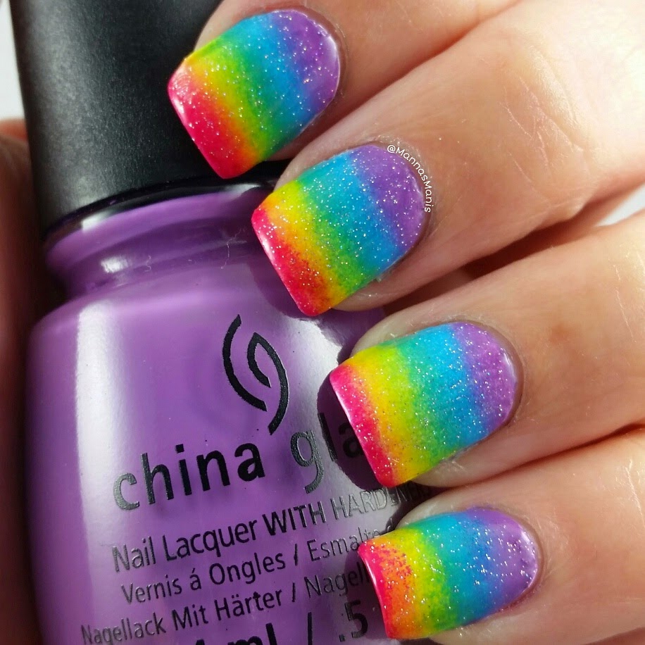 rainbow gradient nail art