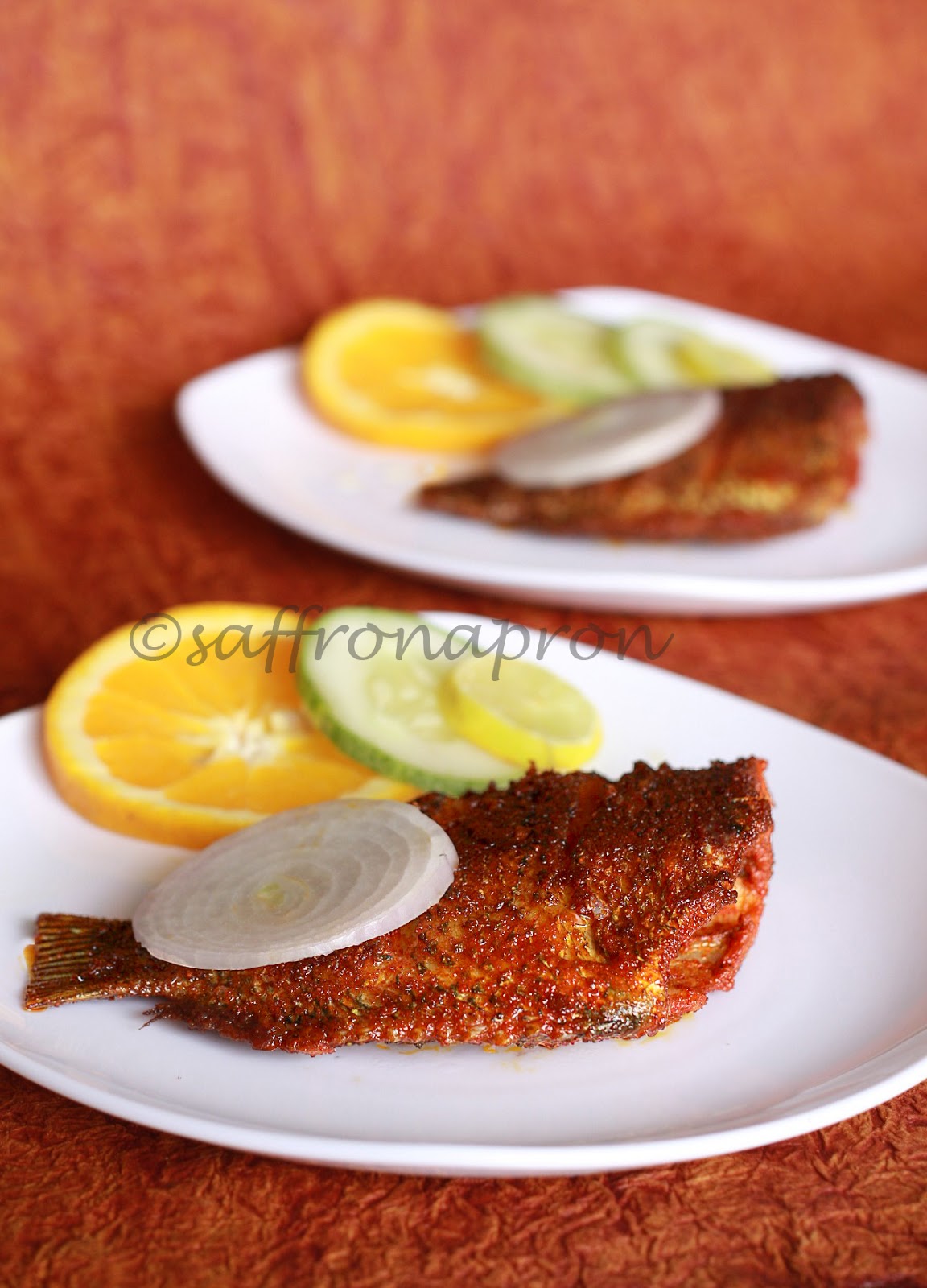 Saffron Apron Karimeen Varuthathu / Fried Pearlspot using Hudson