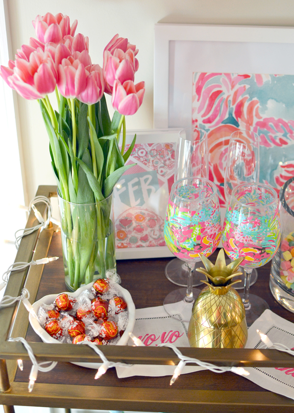 Sweet Tea Jubilee: Valentine's Day Themed Bar Cart