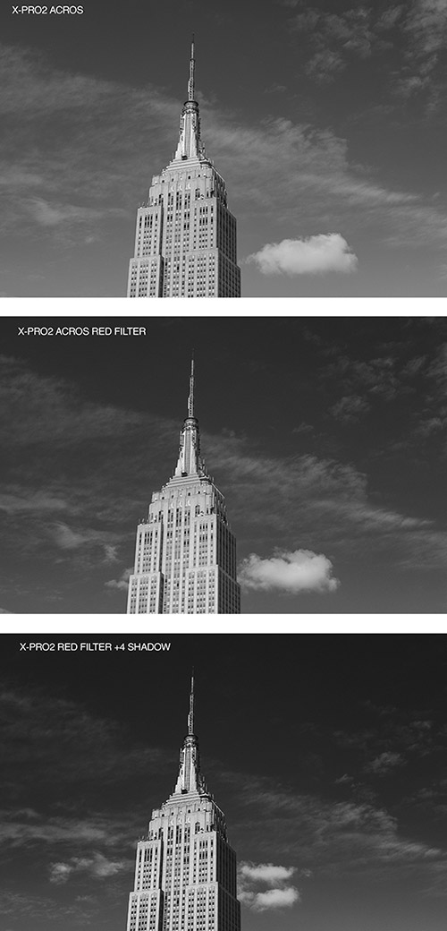 In this sample the top photo was done in straight acros film mode the middle photo was acros plus red filter the bottom photo was acros plus red filter In this sample the top photo was done in straight acros film mode the middle photo was acros plus red filter the bottom photo was acros plus red filter