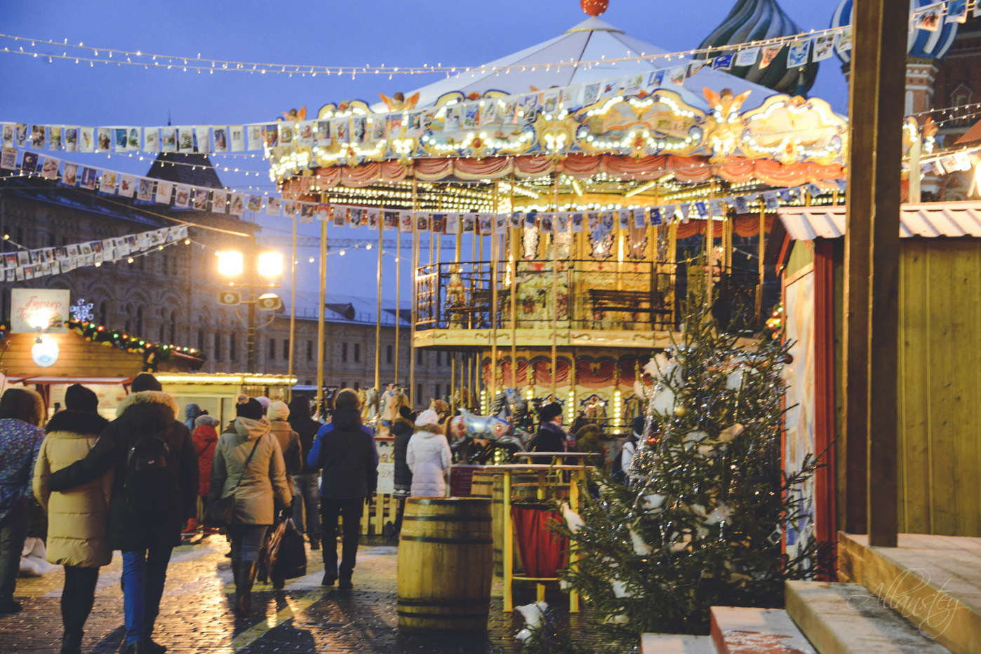 carousel, winter holidays